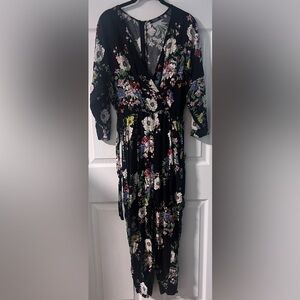 Bershka Multicolor Floral Cropped Jumpsuit
